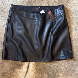 No Boundaries Black Mini Leather Pencil Skirt Night Out